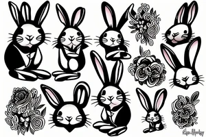 A funky bunny tattoo idea