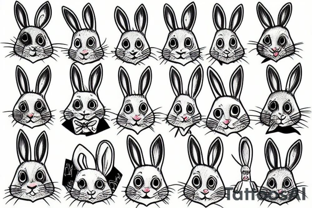 A funky bunny tattoo idea