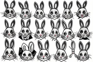 A funky bunny tattoo idea