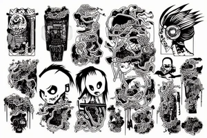 Japanese cyberpunk death ramen tattoo idea