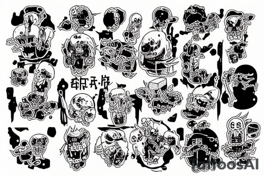 Japanese cyberpunk death ramen tattoo idea