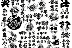 Cyberpunk japanese kanji ramen death tattoo idea