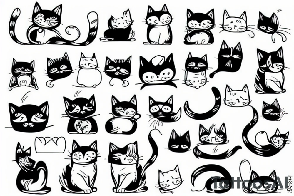 Funny cat tattoo idea