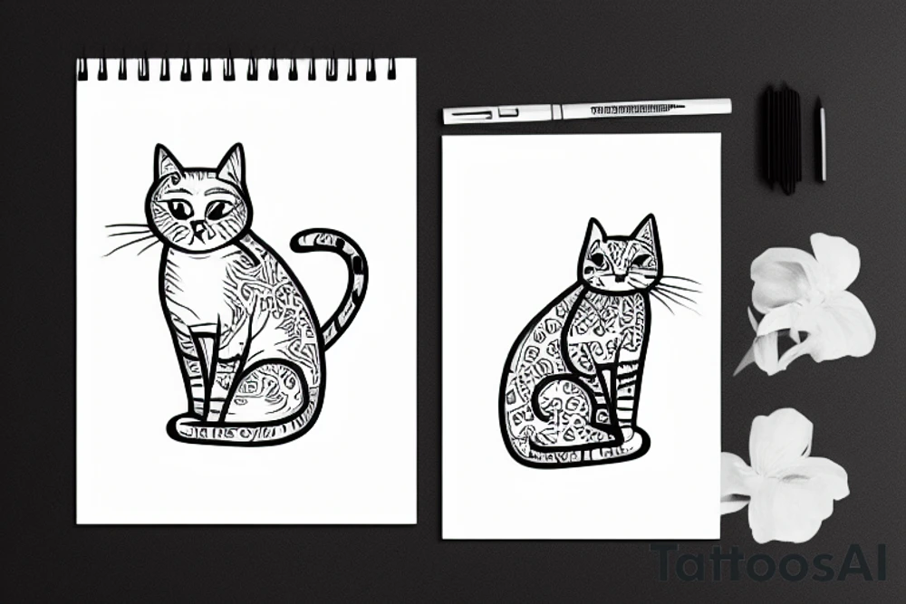 Funny cat tattoo idea