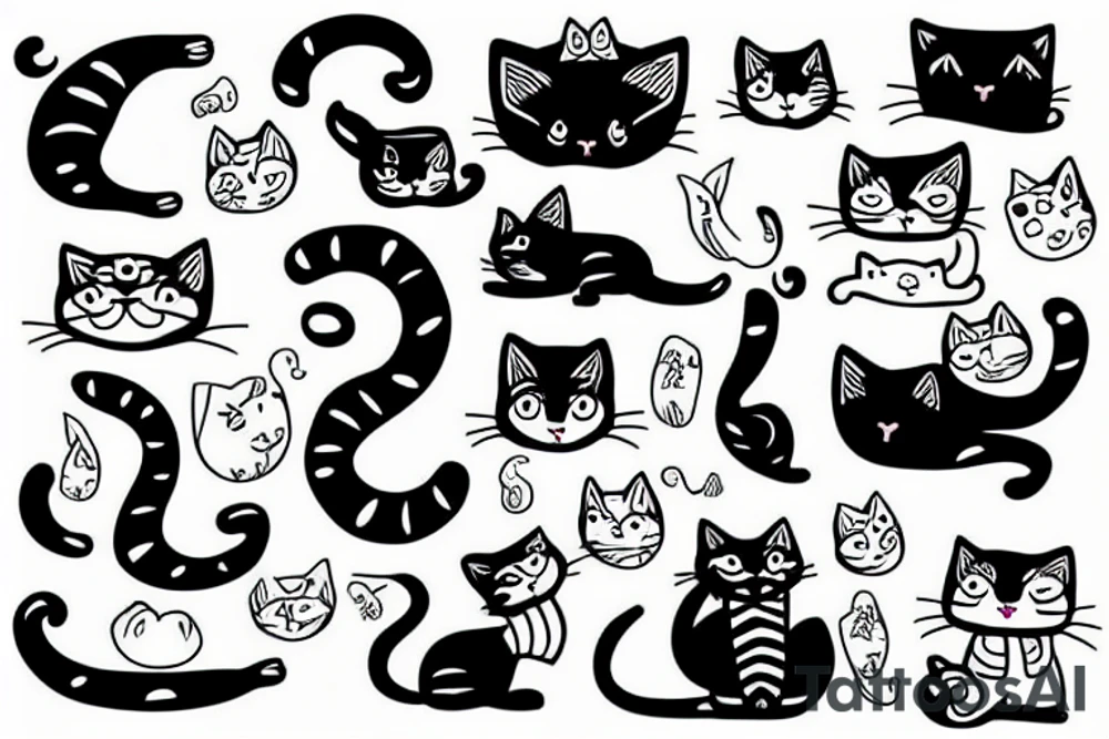 Funny cat tattoo idea