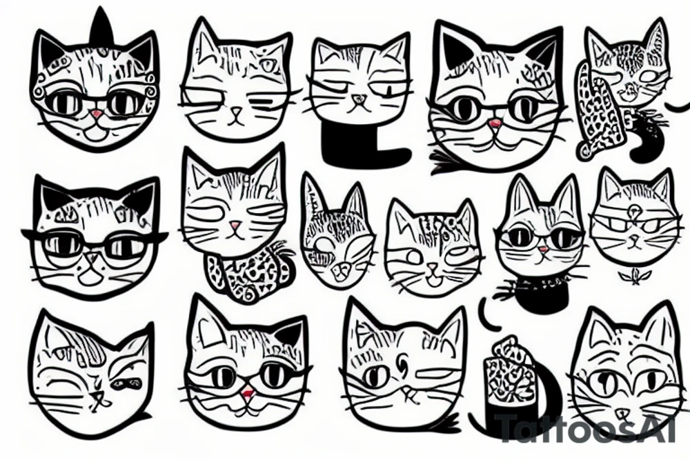 Funny cat tattoo idea