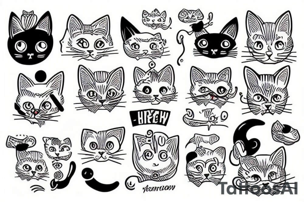 Funny cat tattoo idea