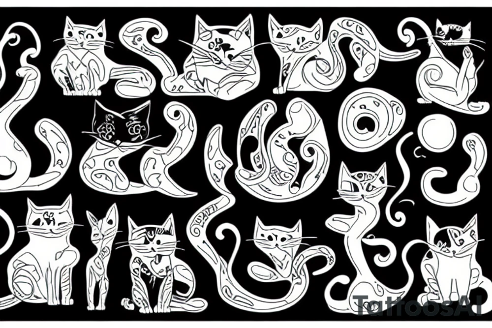 Funky cat tattoo idea