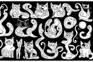 Funky cat tattoo idea