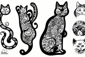 Funky cat tattoo idea