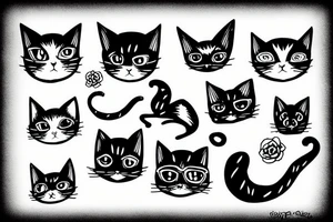 Funky cat tattoo idea