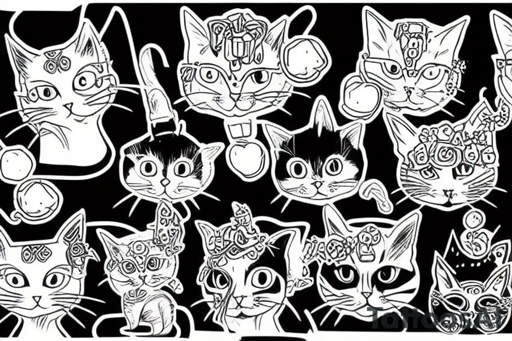 Funky cat tattoo idea