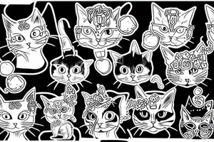 Funky cat tattoo idea