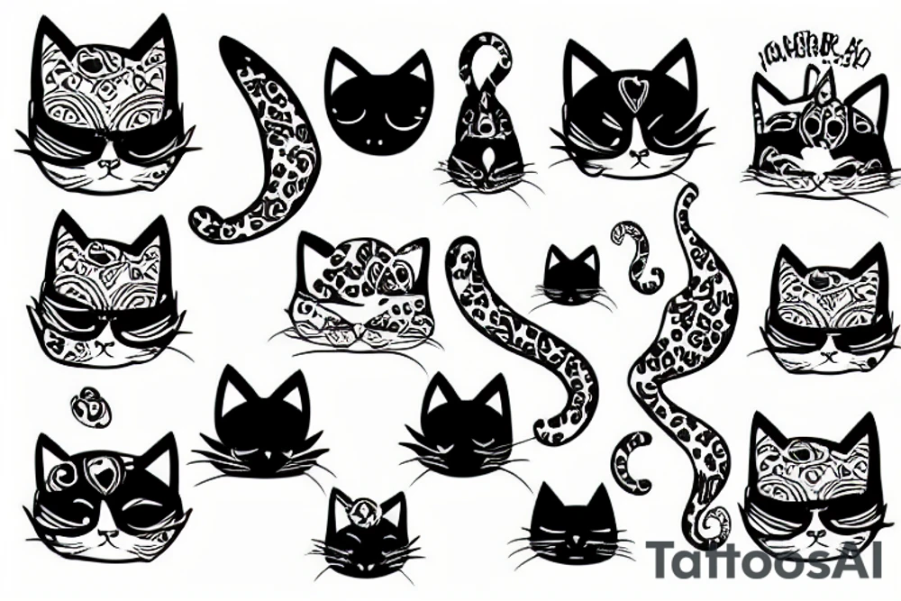 Funky cat tattoo idea