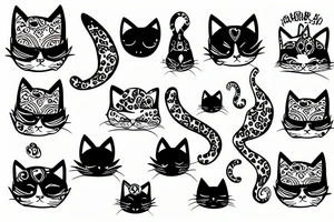 Funky cat tattoo idea