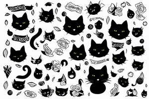 Black cat tattoo idea