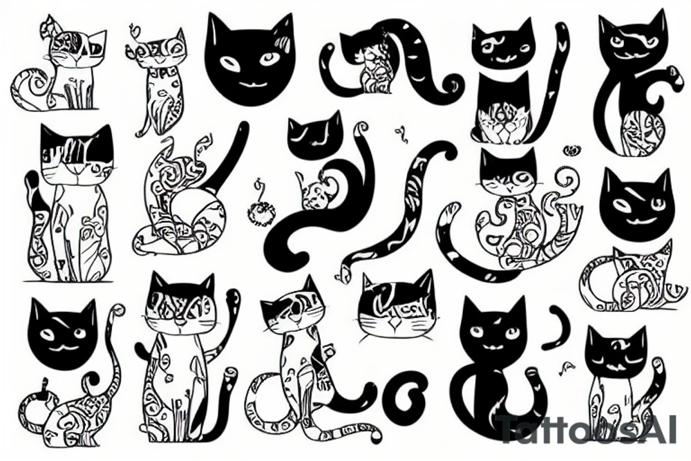 Funky cat tattoo idea