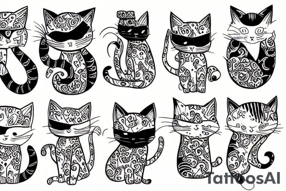Funky cat tattoo idea