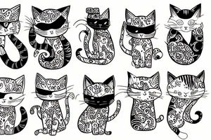 Funky cat tattoo idea