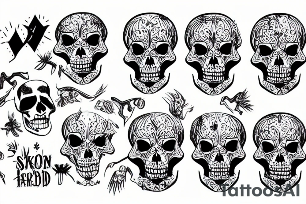 skeleton body wearing a suit tattoo idea