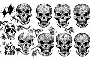 skeleton body wearing a suit tattoo idea