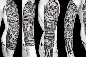 skeleton body wearing a suit tattoo idea