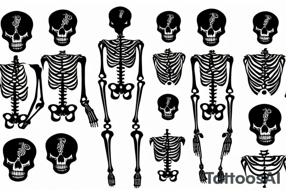 skeleton body wearing a suit tattoo idea