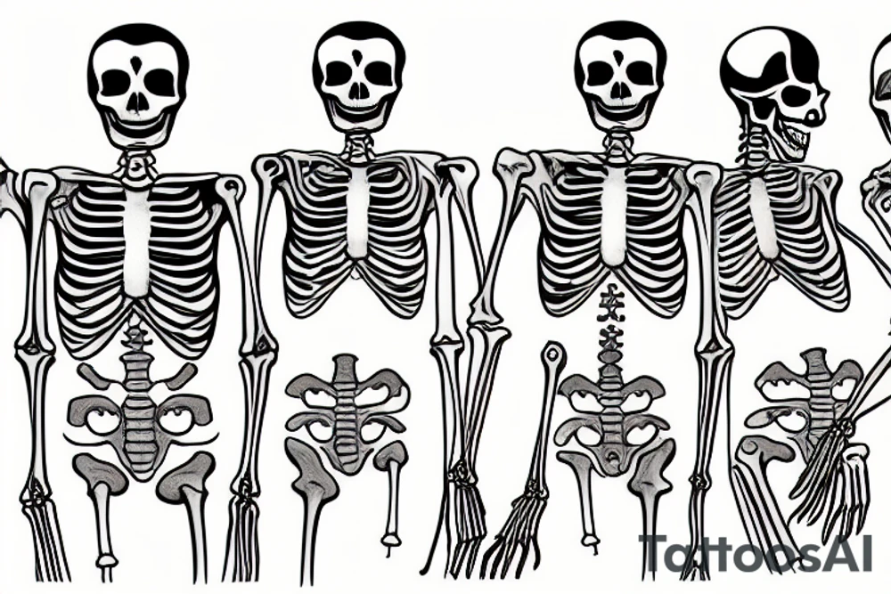 skeleton body that is wearing a suit tattoo idea