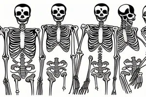 skeleton body that is wearing a suit tattoo idea