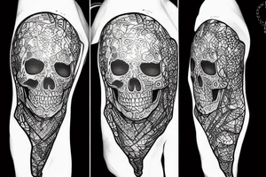 skeleton body that is wearing a suit tattoo idea