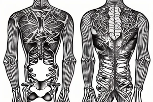 skeleton body that is wearing a suit tattoo idea