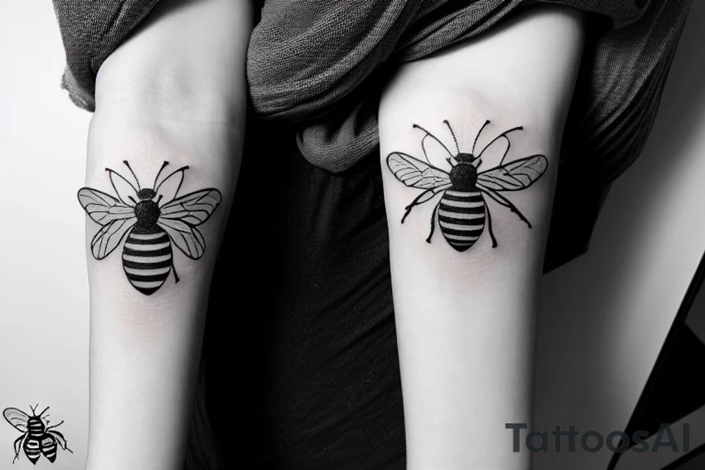 Cute honeybee tattoo idea