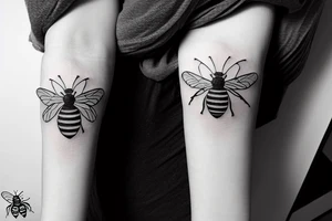 Cute honeybee tattoo idea