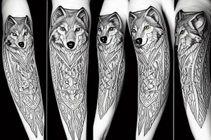 Wolf howls to the full moon tattoo idea
