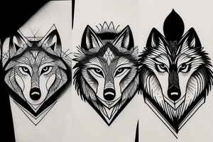 Wolf howling to the full moon tattoo idea