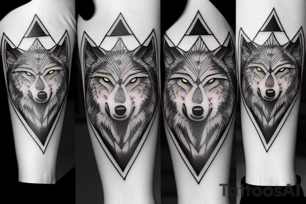 Wolf howling to the full moon tattoo idea