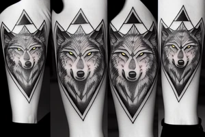 Wolf howling to the full moon tattoo idea
