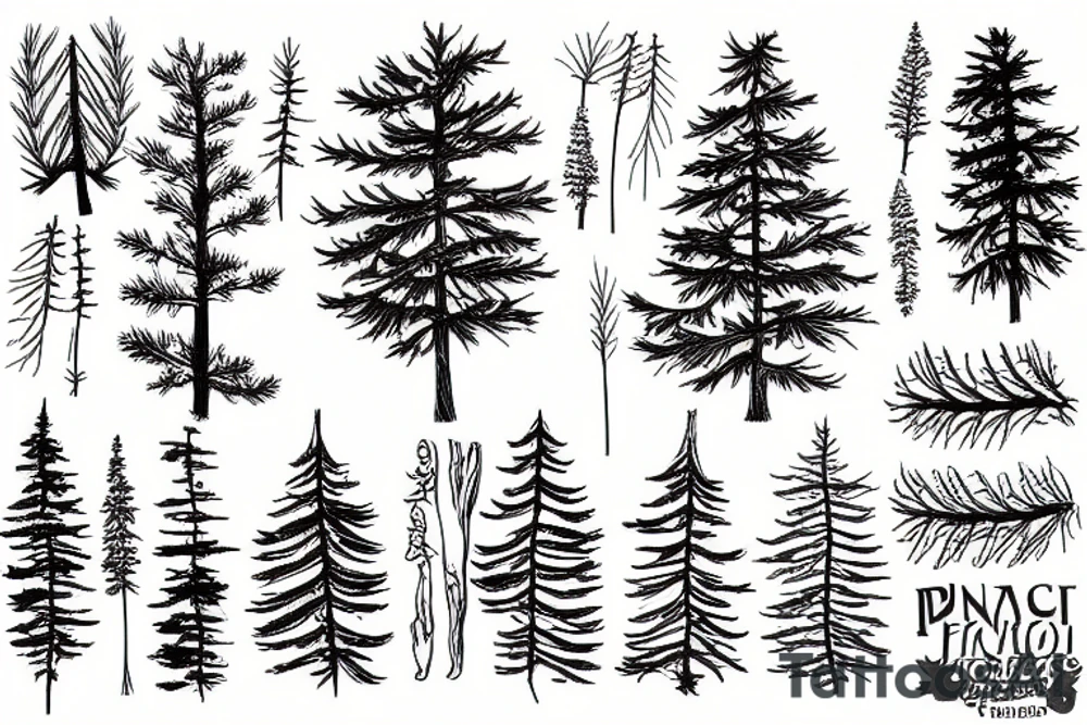 a pine tree tattoo idea