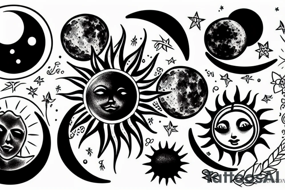 moon and sun tattoo idea