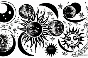 moon and sun tattoo idea