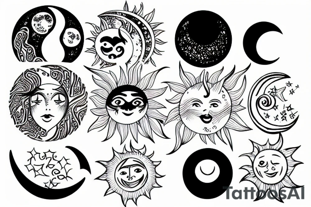 moon and sun tattoo idea
