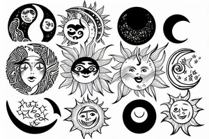 moon and sun tattoo idea