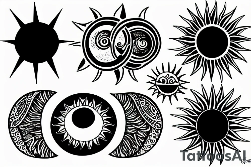moon and sun tattoo idea
