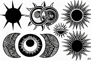 moon and sun tattoo idea