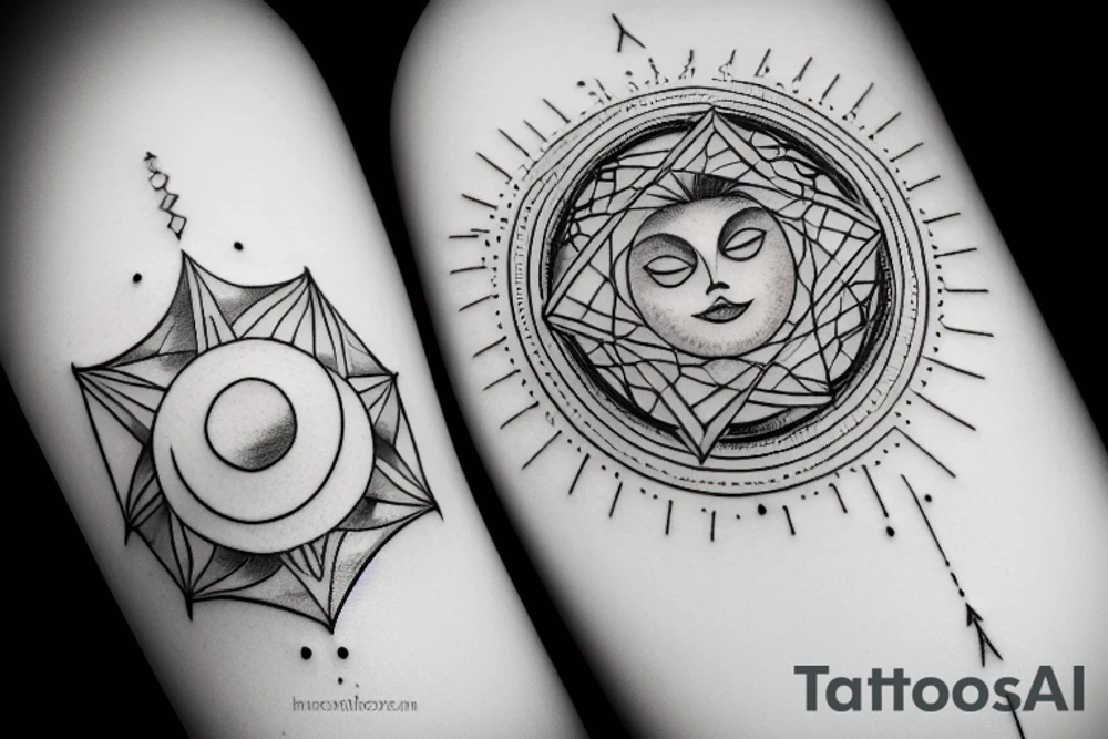 moon and sun tattoo idea