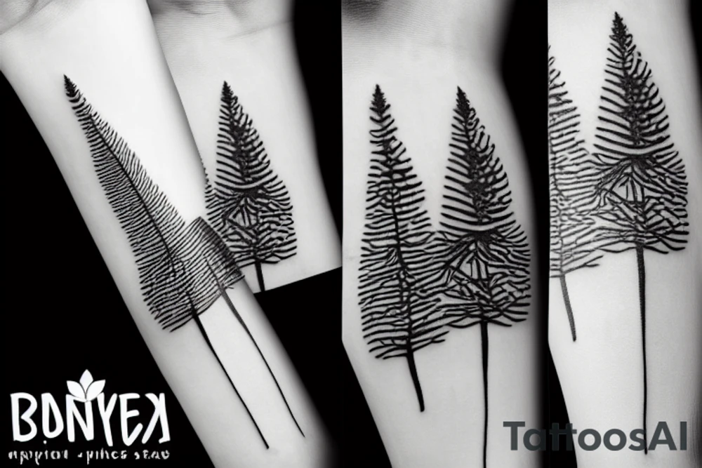 a pine tree with cones tattoo idea