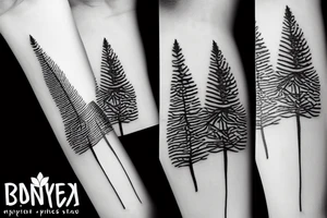 a pine tree with cones tattoo idea