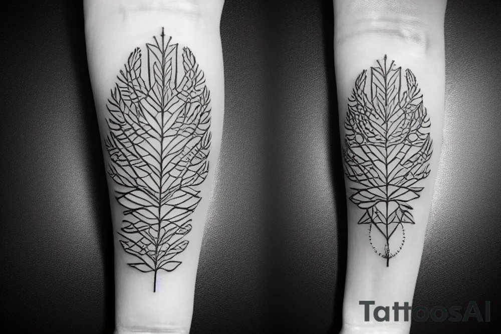 a pine tree with cones tattoo idea