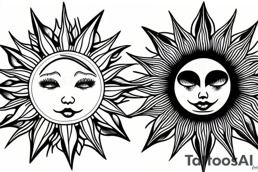 moon and sun tattoo idea