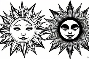 moon and sun tattoo idea